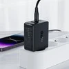 Acefast A41 sieninis įkroviklis, 2x USB-C + USB, GaN 65W (juodas)