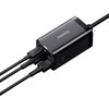 Baseus Sieninis įkroviklis GaN3 Pro 65W 2xUSB + 2xUSB-C QC4+ PD3.0 su USB-C 1.5m laidu, juodas