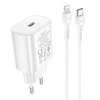 Įkroviklis Hoco N22 25W USB-C + USB-C to Lightning cable 1.0m baltas