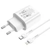 Įkroviklis Hoco N22 25W USB-C + USB-C to Lightning cable 1.0m baltas
