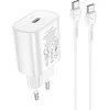 Įkroviklis Hoco N22 25W USB-C + USB-C to USB-C cable 1.0m baltas