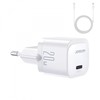 Įkroviklis Joyroom JR-TCF02 20W USB-C + USB-C iki Lightning kabelis 1,0m baltas