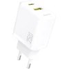 Dudao A26T GaN 25W USB-A, USB-C įkroviklis – baltos spalvos