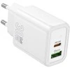 Įkroviklis Hoco N63 30W GaN USB-C/USB-A baltas