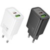 Įkroviklis Hoco N63 30W GaN USB-C/USB-A juodas