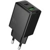 Įkroviklis Hoco N71 30W GaN USB-C/USB-A juodas
