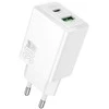 Įkroviklis Hoco N71 30W GaN USB-C/USB-A baltas