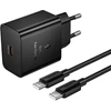 Įkroviklis Hoco N77 45W USB-C + USB-C to USB-C cable 1.0m juodas