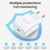 JELLICO sieninis pakrovėjas AK180 PD 20W 1xUSB-C + laidas USB-C - USB-C Baltas
