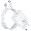 Įkroviklis Remax RP-U71 30W GaN USB-C + USB-C to USB-C cable 1.0m baltas