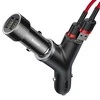 Baseus Automobilinis įkroviklis 12-24V 2xUSB 3.4A su lizdu cigarečių pridegėjui, juodas