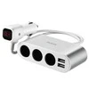 Automobilinis įkroviklis-šakotuvas Hoco Z13 su 2 USB jungtimi ir trimis jungtimis