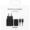 Įkroviklis Samsung EP-T4511XBEGWW 45W + USB-C to USB-C cable 1.8m juodas