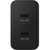 Samsung PD 50W Power Adapteris Duo (w/o cable) Type-Cx1, USBx1 (new) Juodas