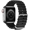 Dux Ducis apyrankė Apple Watch 9 / 8 / 7 / 6 / 5 / 4 / 3 / 2 / SE (41 / 40 / 38mm) silikoninė juodos spalvos (OceanWave Version)
