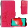 Reach Dėklas Flower Book Samsung A165 A16 4G/A166 A16 5G rožinis-raudonas