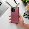 Reach Dėklas Smart Magnetic Xiaomi Redmi 17C 4G/Redmi 14C/Redmi A4/Poco C75 tamsiai raudonas