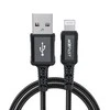 USB laidas Acefast C4-02 MFi USB-A iki Lightning 1.8m juodas