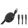 USB kabelis Baseus Golden Loop Three-in-One Micro+Lightning+Type-C 3.5A 1.2m juodas CAMLT-JH01