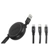 USB kabelis Baseus Golden Loop Three-in-One Micro+Lightning+Type-C 3.5A 1.2m juodas CAMLT-JH01