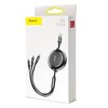 USB kabelis Baseus Golden Loop Three-in-One Micro+Lightning+Type-C 3.5A 1.2m juodas CAMLT-JH01