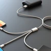 USB kabelis Dudao L8s-3in1 USB-A to USB-C/MicroUSB/Lightning 100W 1.2m baltas