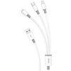 USB kabelis Dudao L8s-3in1 USB-A to USB-C/MicroUSB/Lightning 100W 1.2m baltas