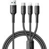 USB kabelis Joyroom S-A61 USB-A to USB-C/Lightning/MicroUSB 3.5A 1.2m juodas