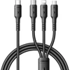 USB kabelis Joyroom S-A61 USB-C to USB-C/Lightning/MicroUSB 3.5A 1.2m juodas