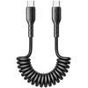 Greito įkrovimo laidas automobiliui Joyroom Type-C į Type-C Easy-Travel Series 60W 1.5m, suvyniotas (juodas)