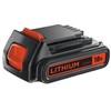 Black &amp; Decker Akumuliatorius 18V 2,0 Ah Li-ion, Juodas &amp; Decker
