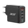 Acer 67W PD GaN Charger, 2 x USB C and 1 x USB A, EU Plug, 100W USB C cable, Juodas (Retail Pack)