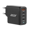 Acer 100W PD GaN Charger, 3 x USB C and 1 x USB A, EU Plug, 100W USB-C cable, Juodas, Retail Pack