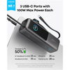 „Anker Zolo“ nešiojama įkroviklis | A1695H11 | 25000 mAh | Integruotas USB-C ir ištraukiamas laidas | Pilkas