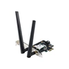 Asus PCE-AXE5400 "WiFi 6E PCI-E" adapteris su 2 išorinėmis antenomis. Palaiko 6 GHz dažnių juostą, 160 MHz, Bluetooth 5.2, WPA3 tinklo apsaugą, OFDMA ir MU-MIMO