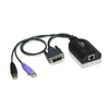 Aten | USB DVI virtualios laikmenos KVM adapteris su intelektualiųjų kortelių palaikymu | KA7166 | Ryšys: 1 x RJ-45 Moteris, Kompiuteris: 2 x A tipo USB kištukas, 1 x DVI-D kištukas.
