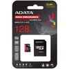 Atminties kortelė ADATA | AUSDX128GUI3V30SHA2-RA1 Memory Card | 128 GB | Micro SDXC | Flash atminties klasė 10 | Adapteris