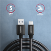 Axagon duomenų ir įkrovimo USB 3.2 Gen1 kabelis, kurio ilgis 2 m. 3A. Juodas pynė.