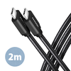 Kabelis AXAGON BUCM3-CM20AB USB-C < > USB-C 3.2 Gen 1/PD 60W/3A/ALU/Juodas pintas/2m