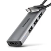 AXAGON HMC-H3A 3x USB-A (2x USB2.0, 1x USB3.0) + HDMI 4K 30Hz, 3.2 Gen 1 šakotuvas, metalinis, 15 cm USB-C laidas