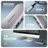 AXAGON HMC-6G2L 2x USB-A 10Gbps, 1x USB-C 10Gbps, 4K/60Hz HDMI, RJ-45, USB 3.2 Gen 2 šakotuvas, PD 100W, 15cm USB-C laidas