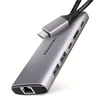 AXAGON HMC-6G2L 2x USB-A 10Gbps, 1x USB-C 10Gbps, 4K/60Hz HDMI, RJ-45, USB 3.2 Gen 2 šakotuvas, PD 100W, 15cm USB-C laidas