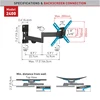Laikiklis Barkan Flat/Curved TV Wall Mount 2400 Wall Mount, Full motion, 13-39 ", Maximum weight (capacity) 25 kg, Juodas