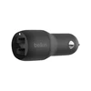 Belkinas | Dvigubas USB-A automobilinis įkroviklis 24W + USB-A prie žaibo kabelis | PAdidinkite įkrovimą