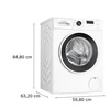 Bosch Skalbimo mašina | WGE0240ASN | Energy efficiency class A | Front loading | Skalbimo talpa 7kg | 1400 RPM | Gylis 59 cm | Plotis 60 cm | Ekranas | LED | Direct drive | Baltas