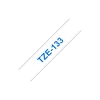 Brother Brolis | TZe-133 laminuota juosta | Mėlyna ant Clear | TZe | 8 m | 1,2 cm