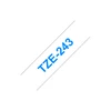 Brother TZE-243 Laminated Tape Mėlyna on Baltas, TZe, 8 m, 1.8 cm