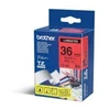 Brother | TZe-262 Laminated Tape | Raudona on Baltas | TZe | 8 m | 3.6 cm