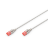 Digitus CAT 6 U-UTP Plonas pataiso laidas | Patch laidas | Skaidri raudonos spalvos jungtis, leidžianti lengvai atpažinti 6 kategoriją (250 MHz). Vidiniai laidininkai: varis (Cu) | Pilkas | 2 m | Modulinis RJ45 (8/8) kištukas