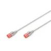 Digitus CAT 6 U-UTP Plonas pataiso laidas | Patch laidas | Skaidri raudonos spalvos jungtis, leidžianti lengvai atpažinti 6 kategoriją (250 MHz). Vidiniai laidininkai: varis (Cu) | Pilkas | 2 m | Modulinis RJ45 (8/8) kištukas